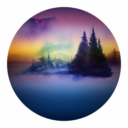 NEXT INNOVATIONS Purple Island Round Wall Art 101410049-PURPLEISLAND